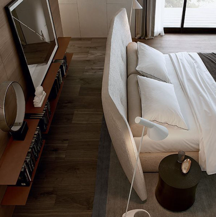 Contemporary Fabric Upholstered Bed Frame