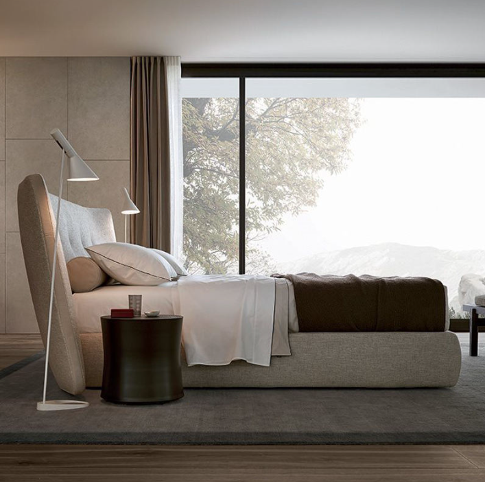Contemporary Fabric Upholstered Bed Frame